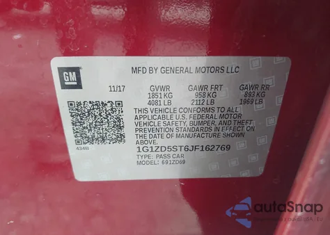 2018 Chevrolet Malibu Lt from USA, damaged, VIN 1G1ZD5ST6JF162769